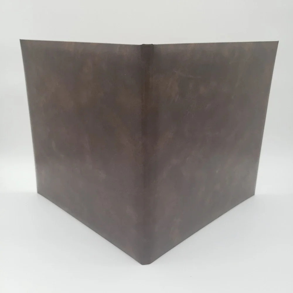 Professional Brown Faux Leather Dual Certificate Holder Gold Foil Award Folder